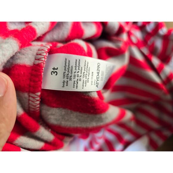 Carter's Just One You® Toddler Striped Santa Fleece Footed Pajama Set - Red 3T - Picture 6 of 6